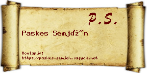 Paskes Semjén névjegykártya